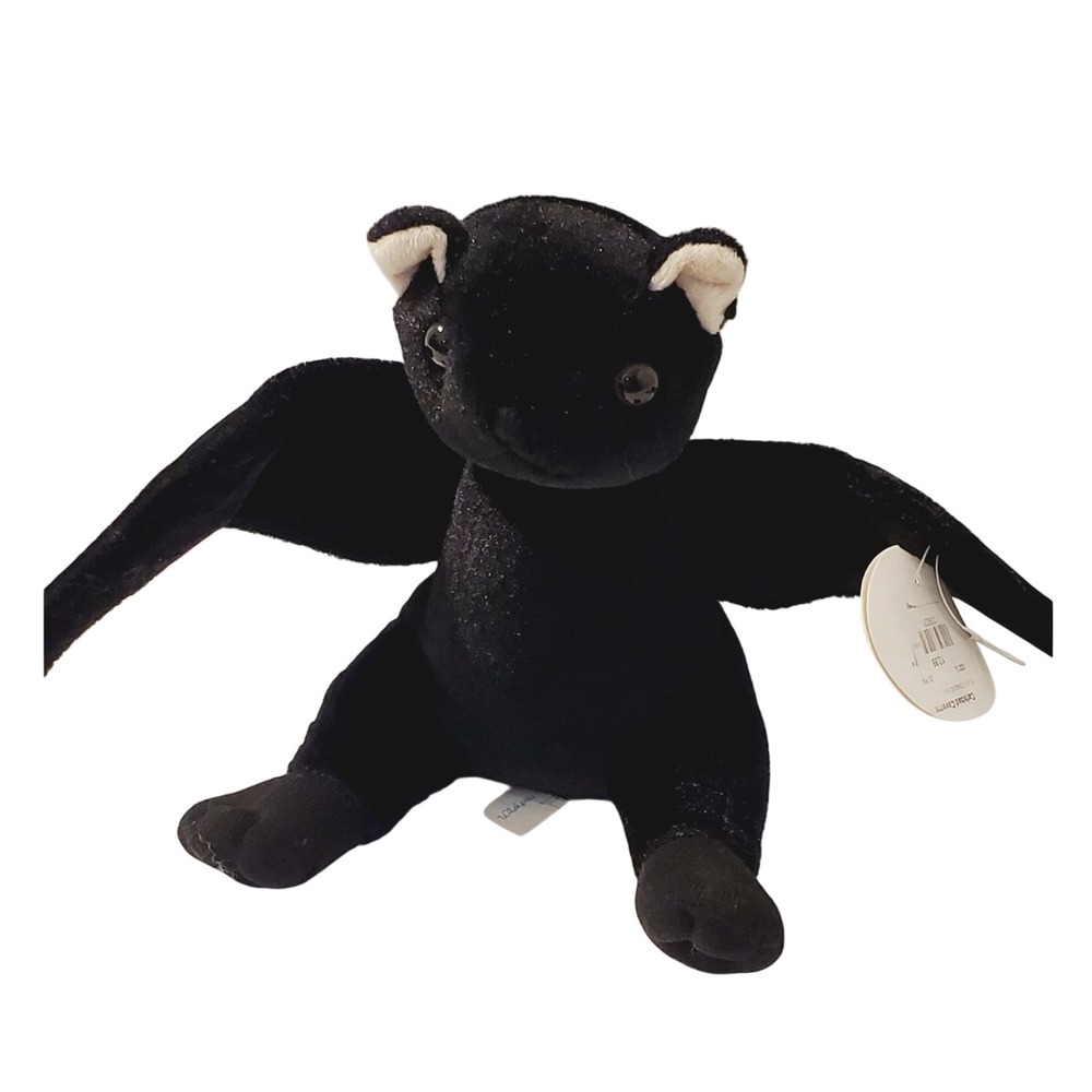 Wishpets Dennis Black Bat Plush Stuffed Animal 2010 Shimmer Winged Bat 7.5in